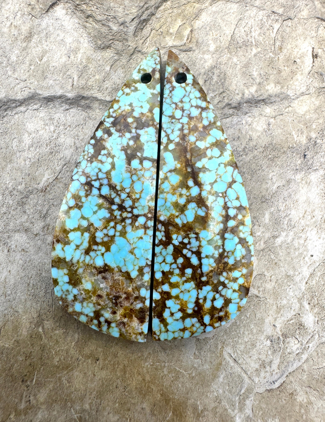 RARE Number 8 Turquoise (Nevada) Matching Earring Slab Bead