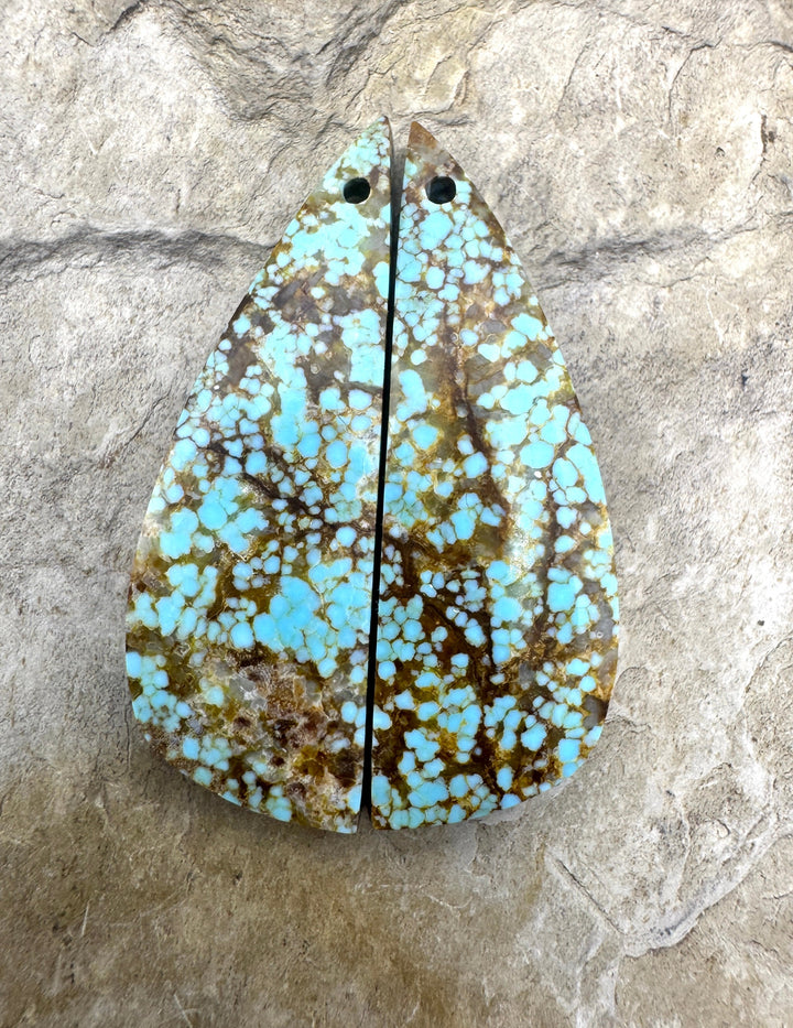 RARE Number 8 Turquoise (Nevada) Matching Earring Slab Bead