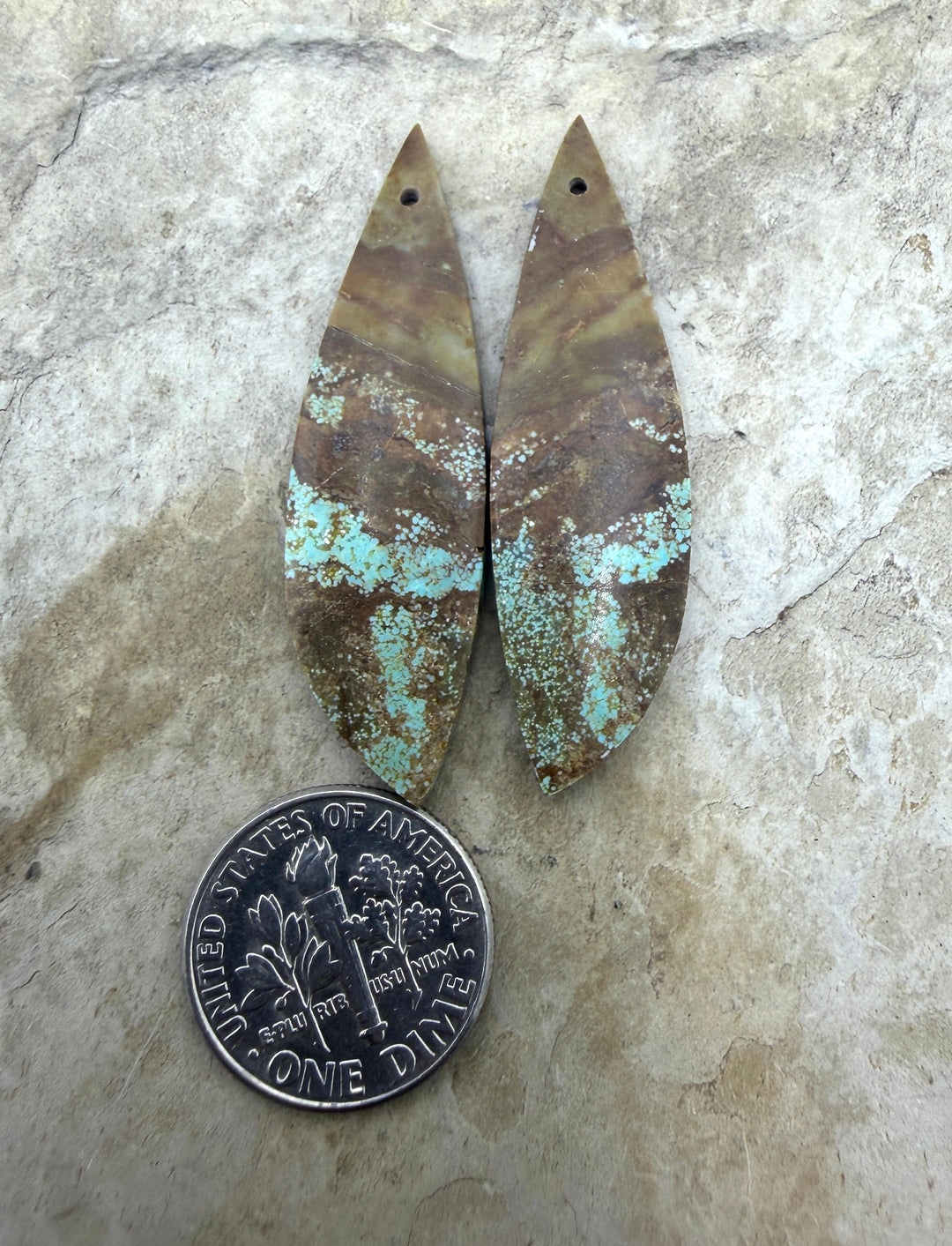 RARE Number 8 Turquoise (Nevada) Matching Earring Slab Bead