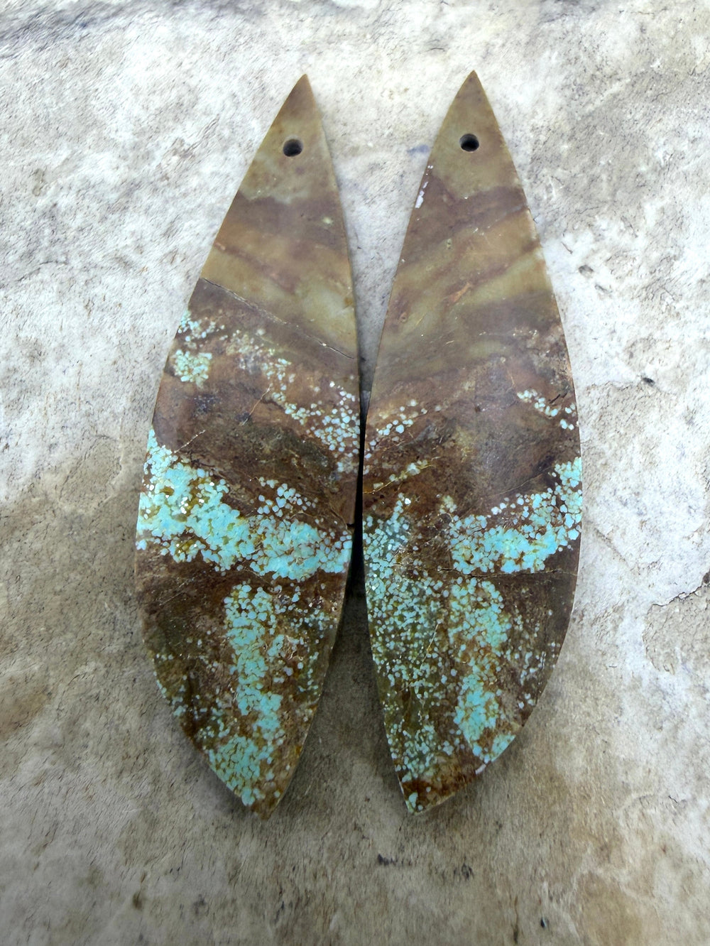 RARE Number 8 Turquoise (Nevada) Matching Earring Slab Bead