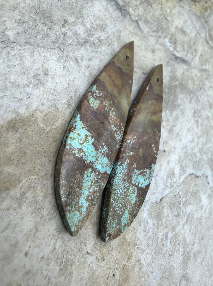 RARE Number 8 Turquoise (Nevada) Matching Earring Slab Bead