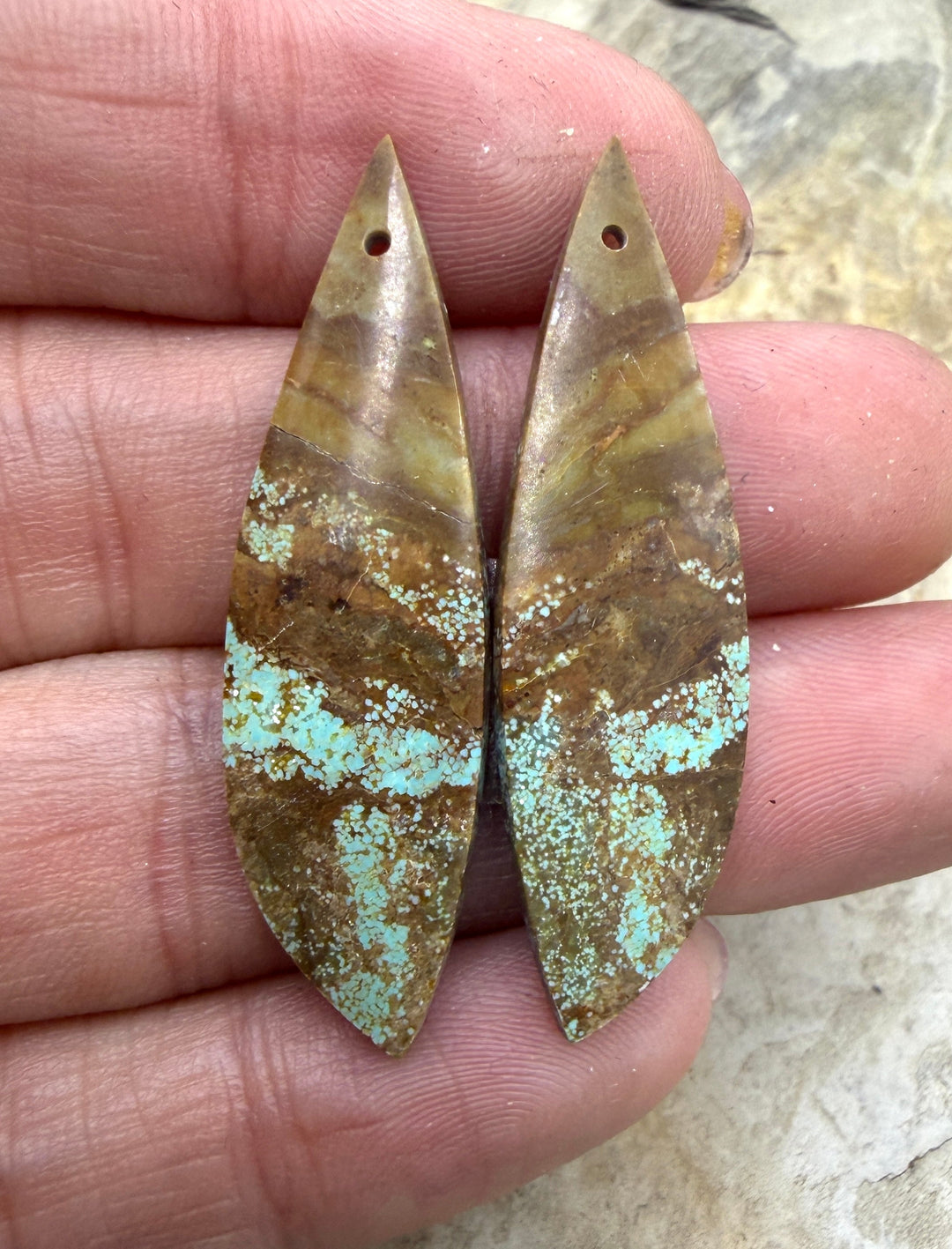RARE Number 8 Turquoise (Nevada) Matching Earring Slab Bead