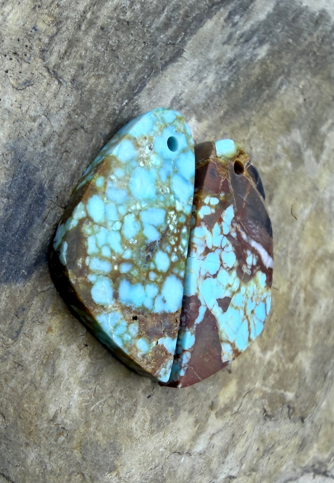 RARE Number 8 Turquoise (Nevada) Matching Earring Slab Bead