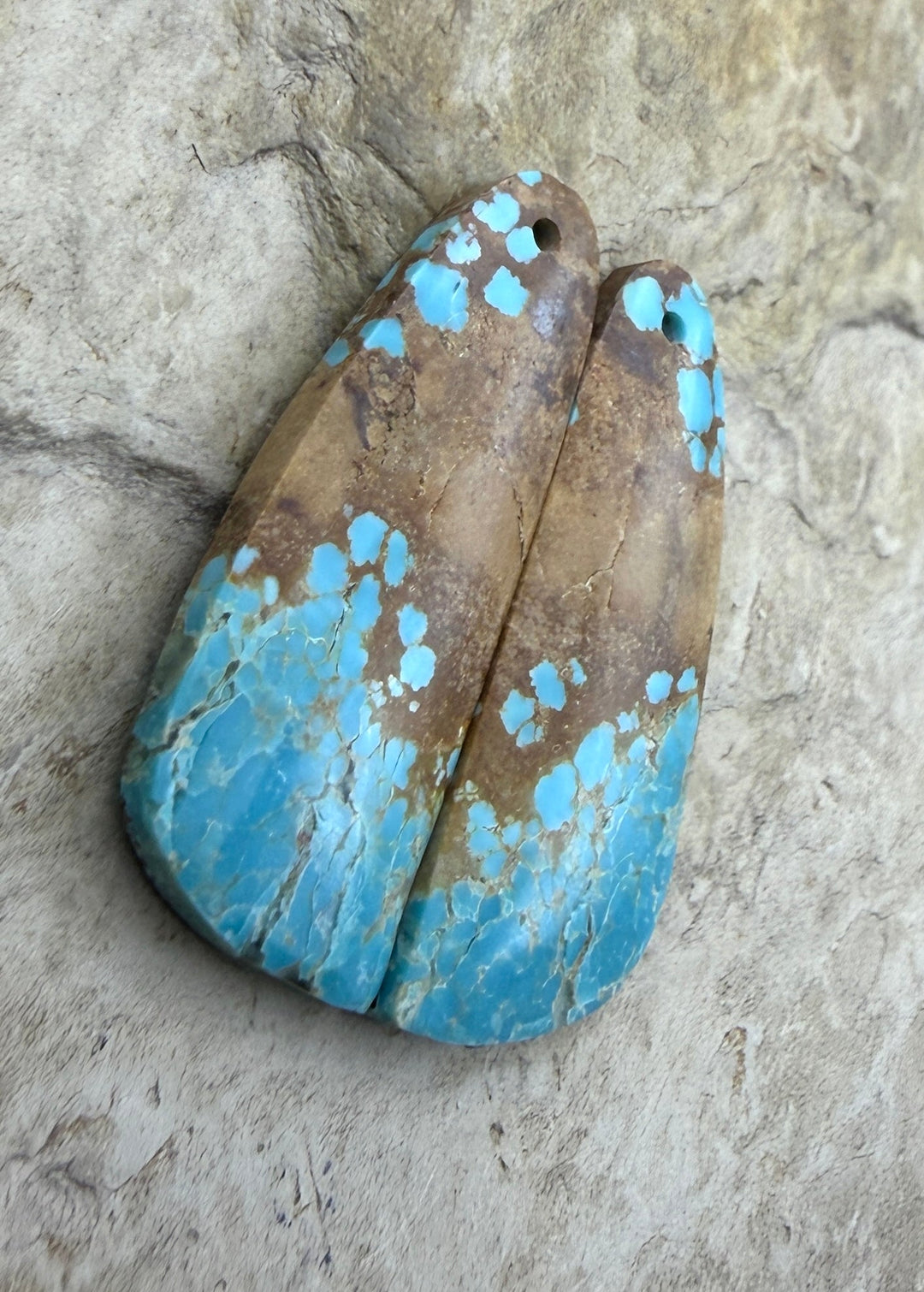 RARE Number 8 Turquoise (Nevada) Matching Earring Slab Bead