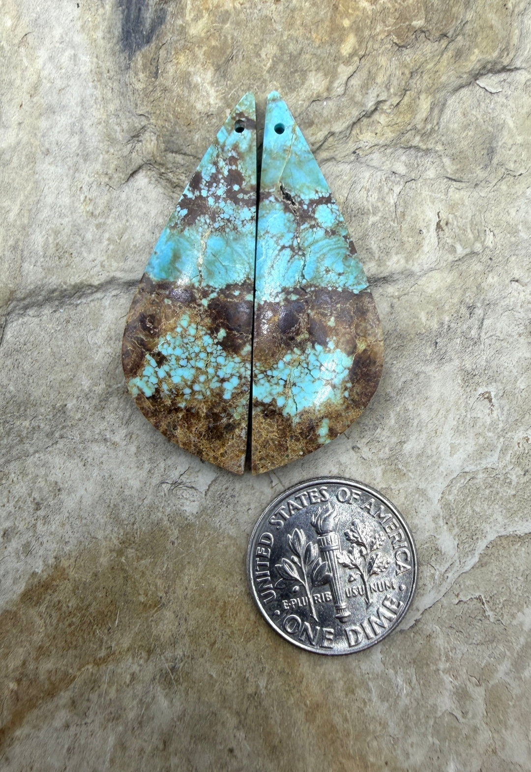 RARE Number 8 Turquoise (Nevada) Matching Earring Slab Bead