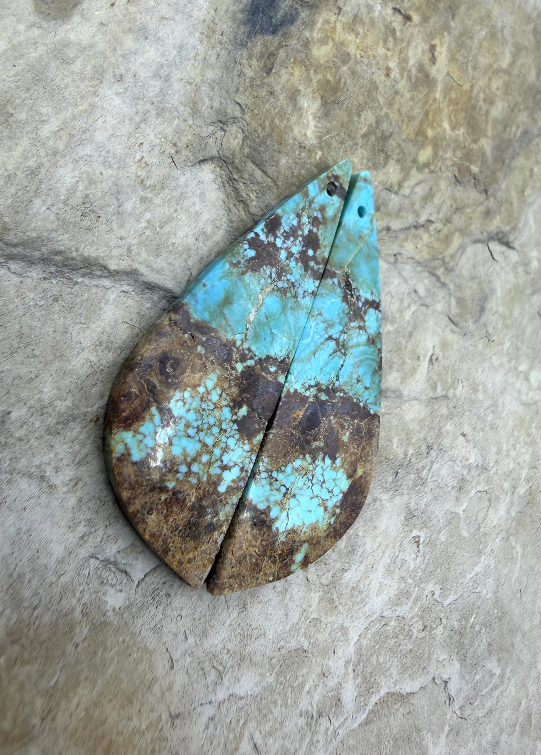 RARE Number 8 Turquoise (Nevada) Matching Earring Slab Bead