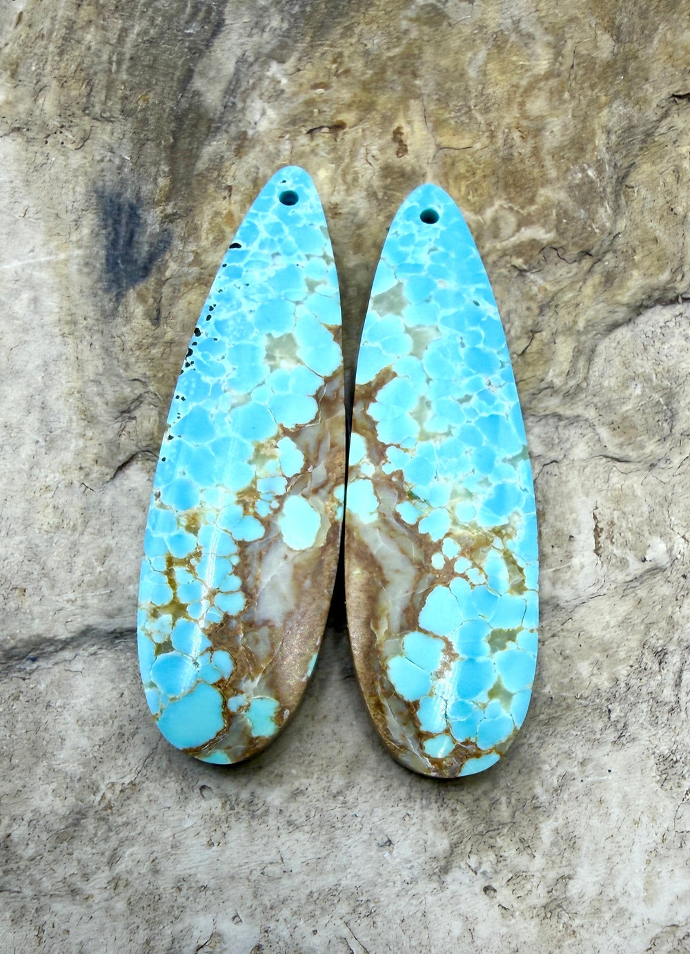 RARE Number 8 Turquoise (Nevada) Matching Earring Slab Bead