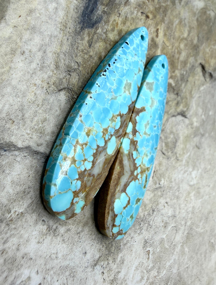 RARE Number 8 Turquoise (Nevada) Matching Earring Slab Bead