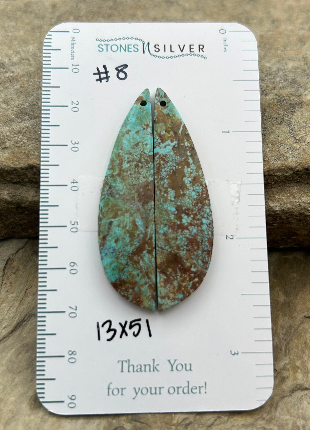 RARE Number 8 Turquoise (Nevada) Matching Earring Slab Bead