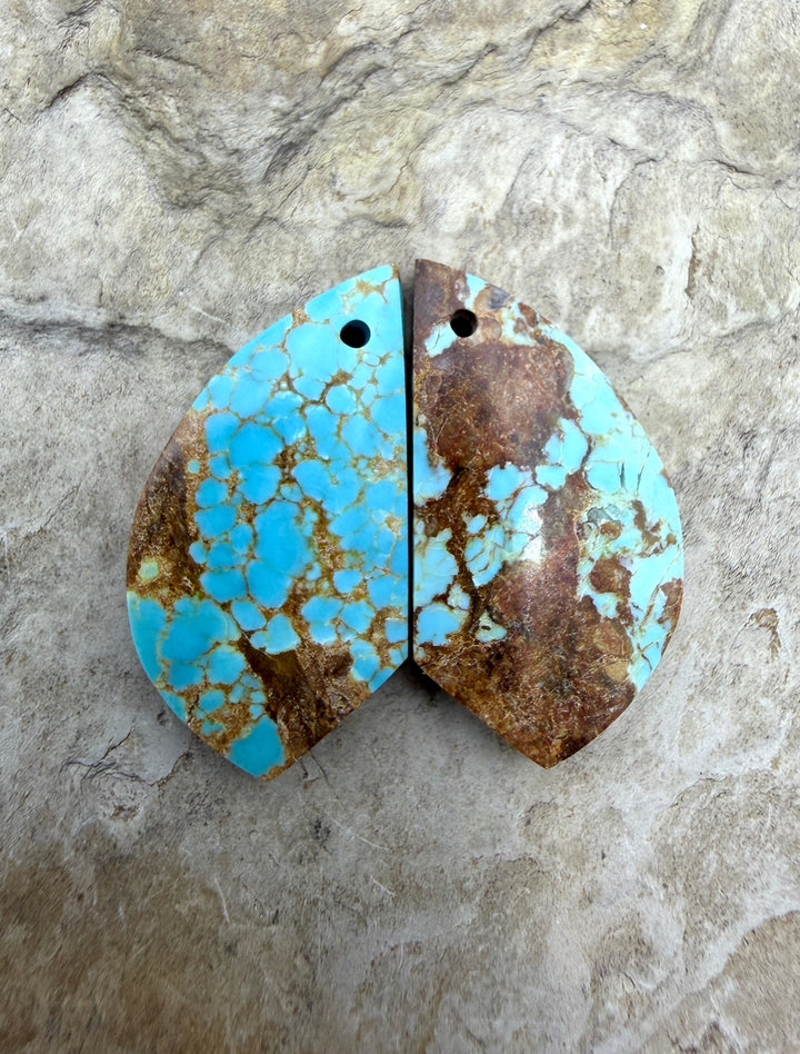 RARE Number 8 Turquoise (Nevada) Matching Earring Slab Bead