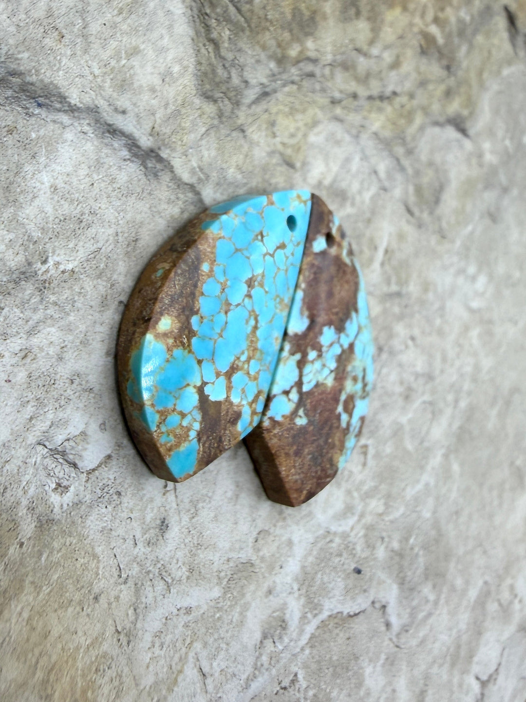 RARE Number 8 Turquoise (Nevada) Matching Earring Slab Bead