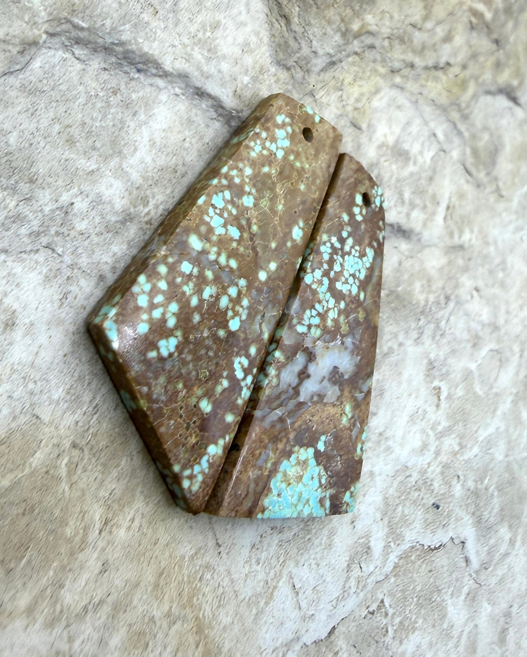 RARE Number 8 Turquoise (Nevada) Matching Earring Slab Bead
