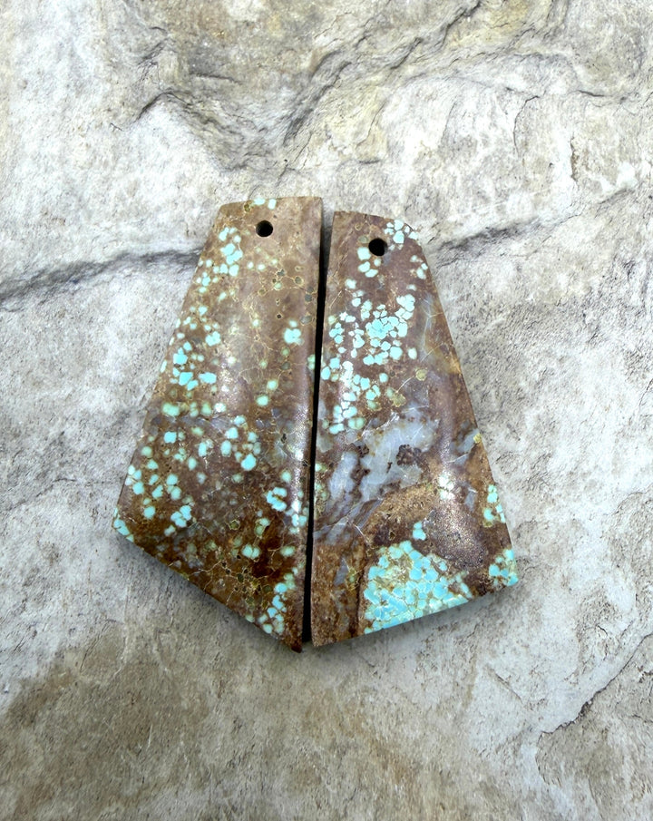 RARE Number 8 Turquoise (Nevada) Matching Earring Slab Bead