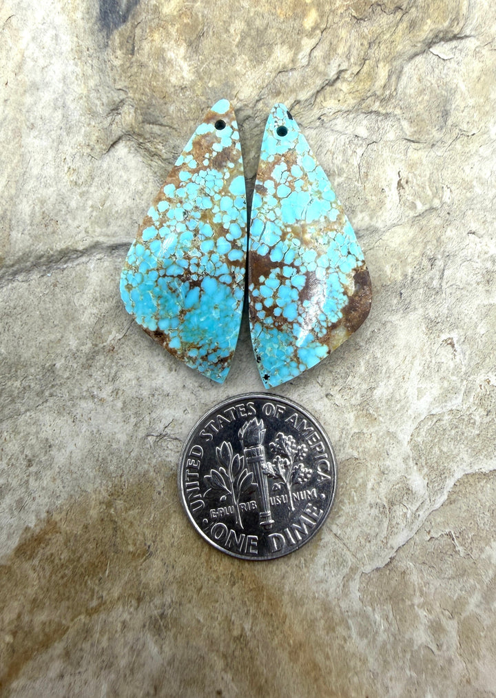 RARE Number 8 Turquoise (Nevada) Matching Earring Slab Bead