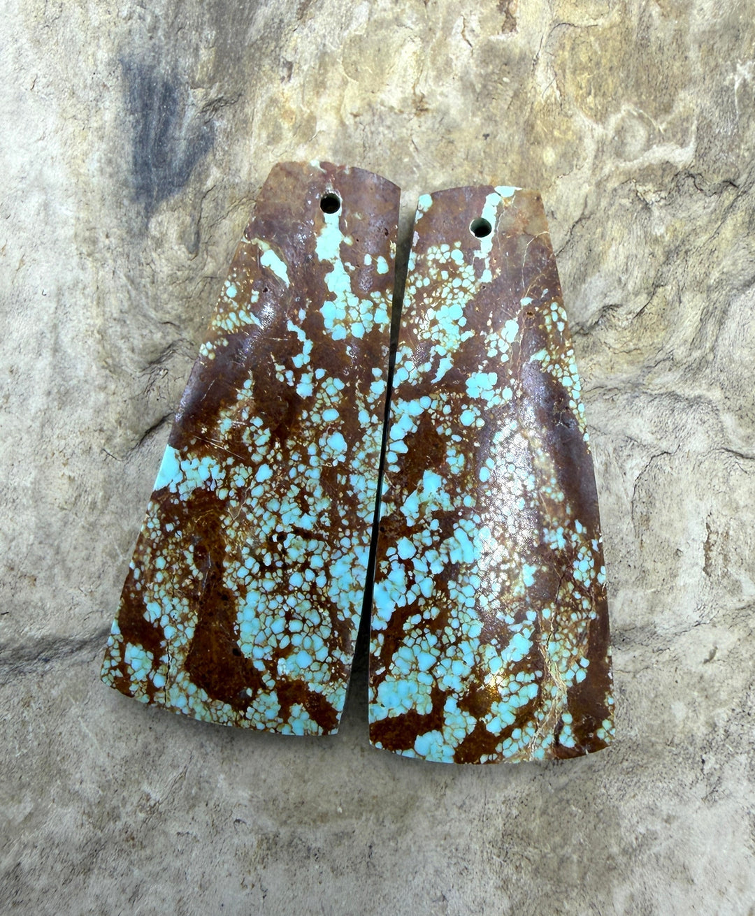 RARE Number 8 Turquoise (Nevada) Matching Earring Slab Bead