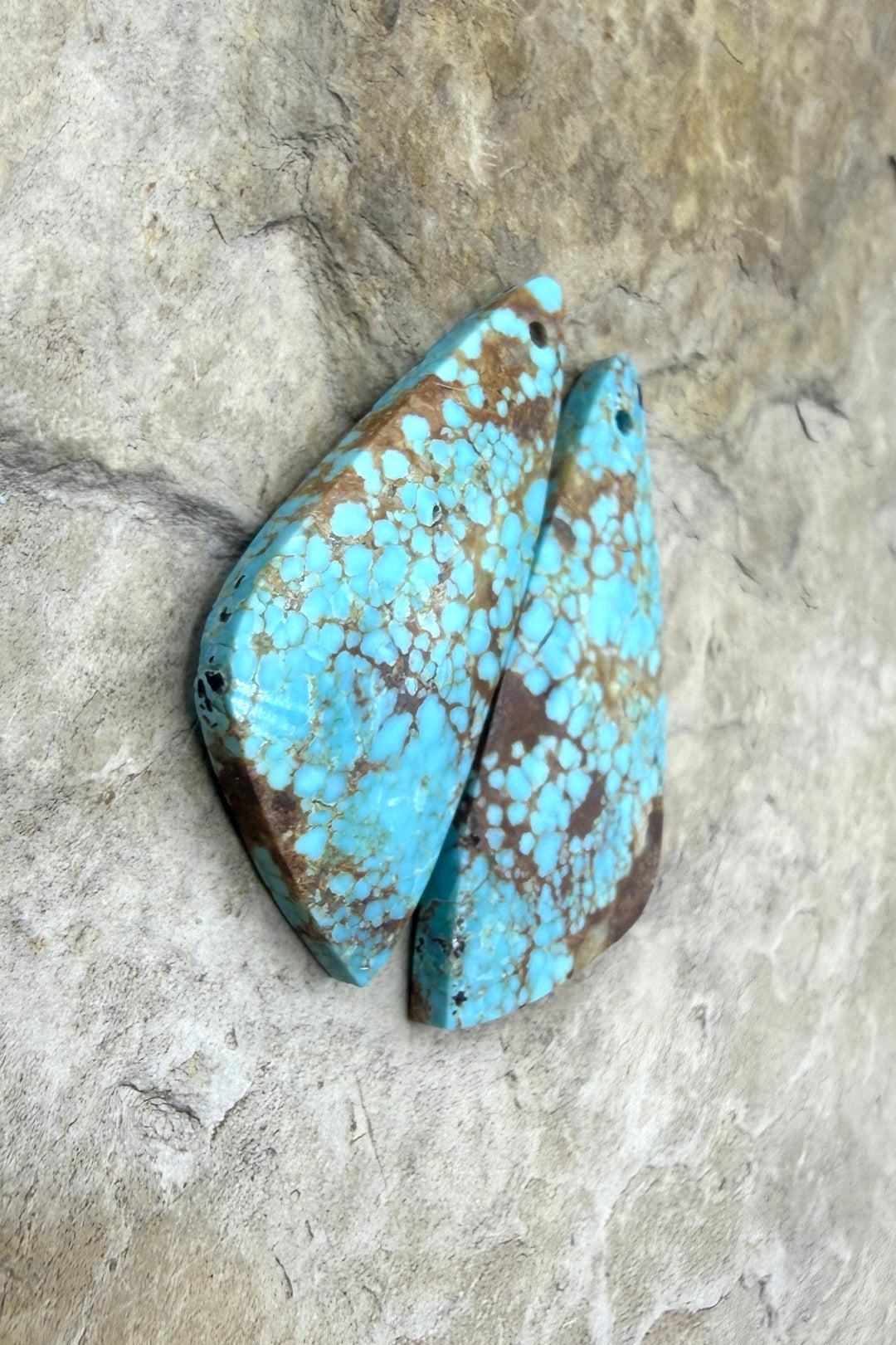 RARE Number 8 Turquoise (Nevada) Matching Earring Slab Bead