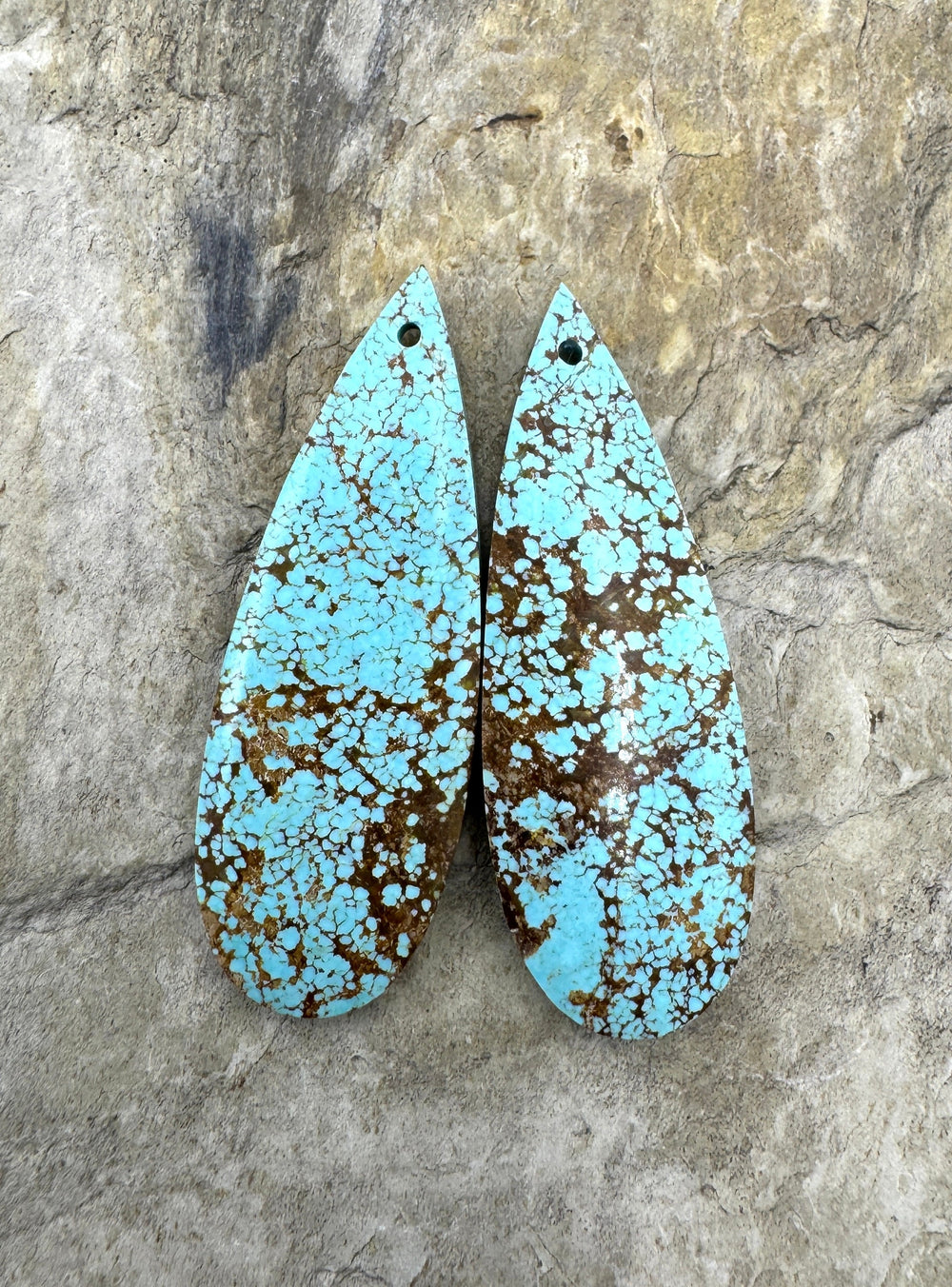 RARE Number 8 Turquoise (Nevada) Matching Earring Slab Bead