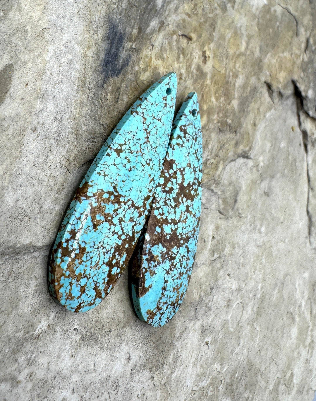 RARE Number 8 Turquoise (Nevada) Matching Earring Slab Bead
