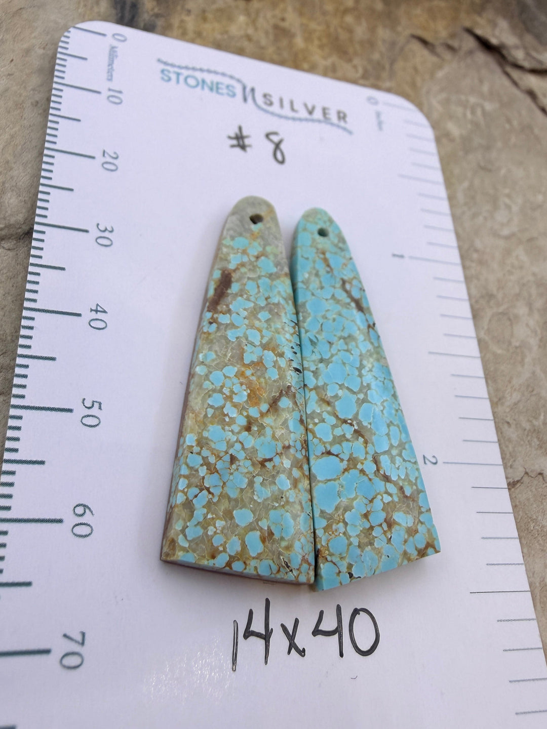 RARE Number 8 Turquoise (Nevada) Matching Earring Slab Bead