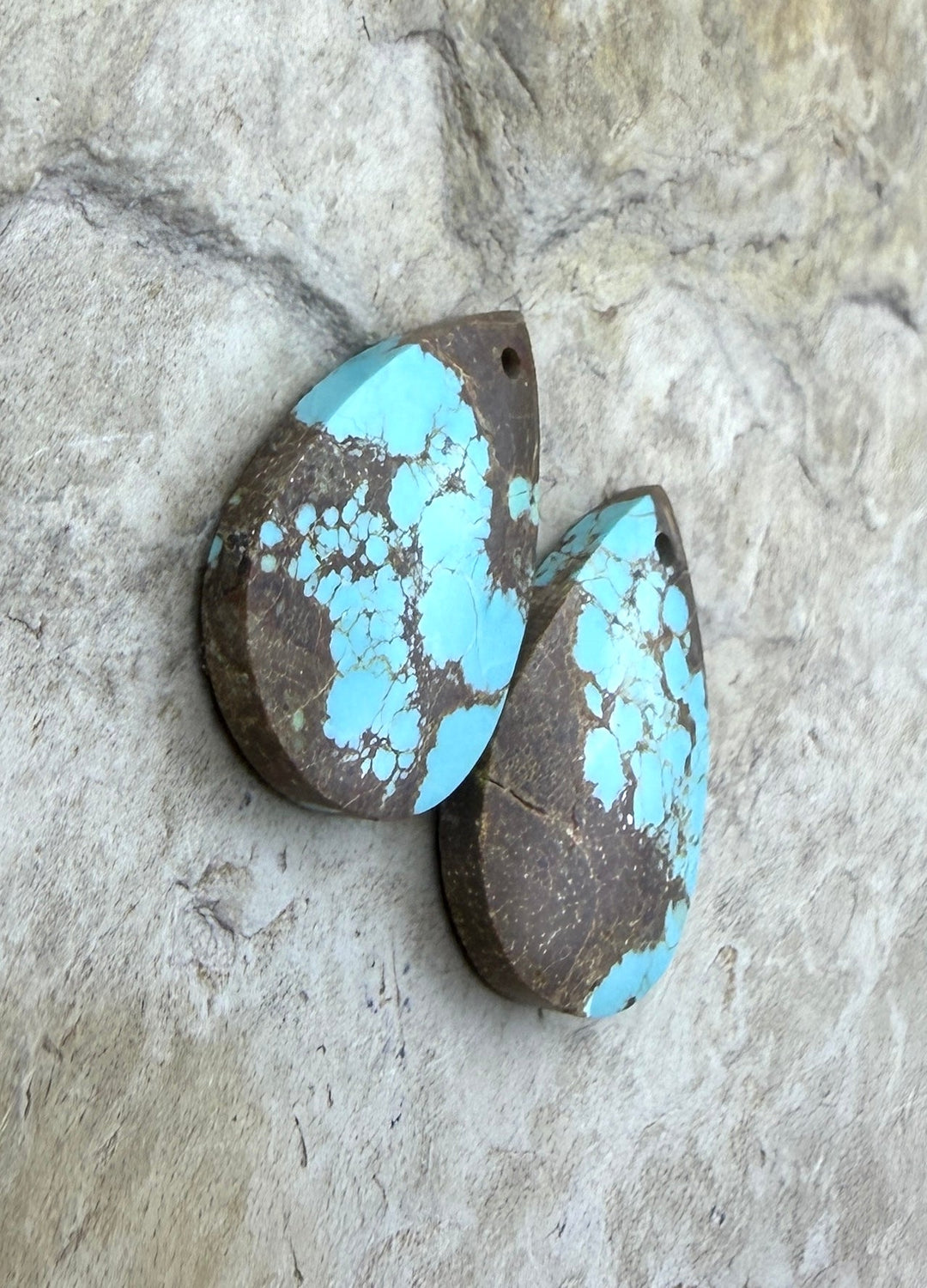 RARE Number 8 Turquoise (Nevada) Matching Earring Slab Bead