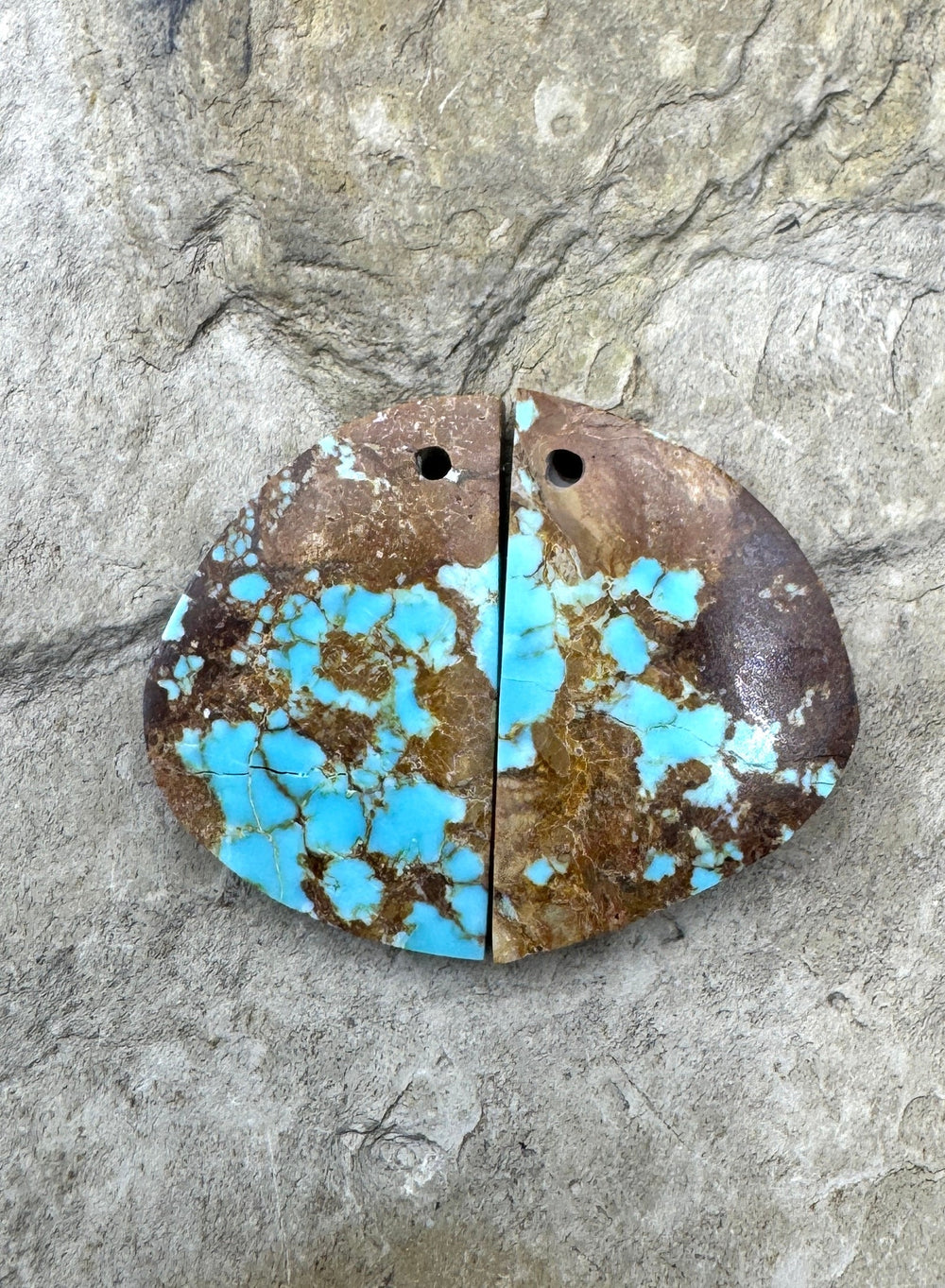 RARE Number 8 Turquoise (Nevada) Matching Earring Slab Bead