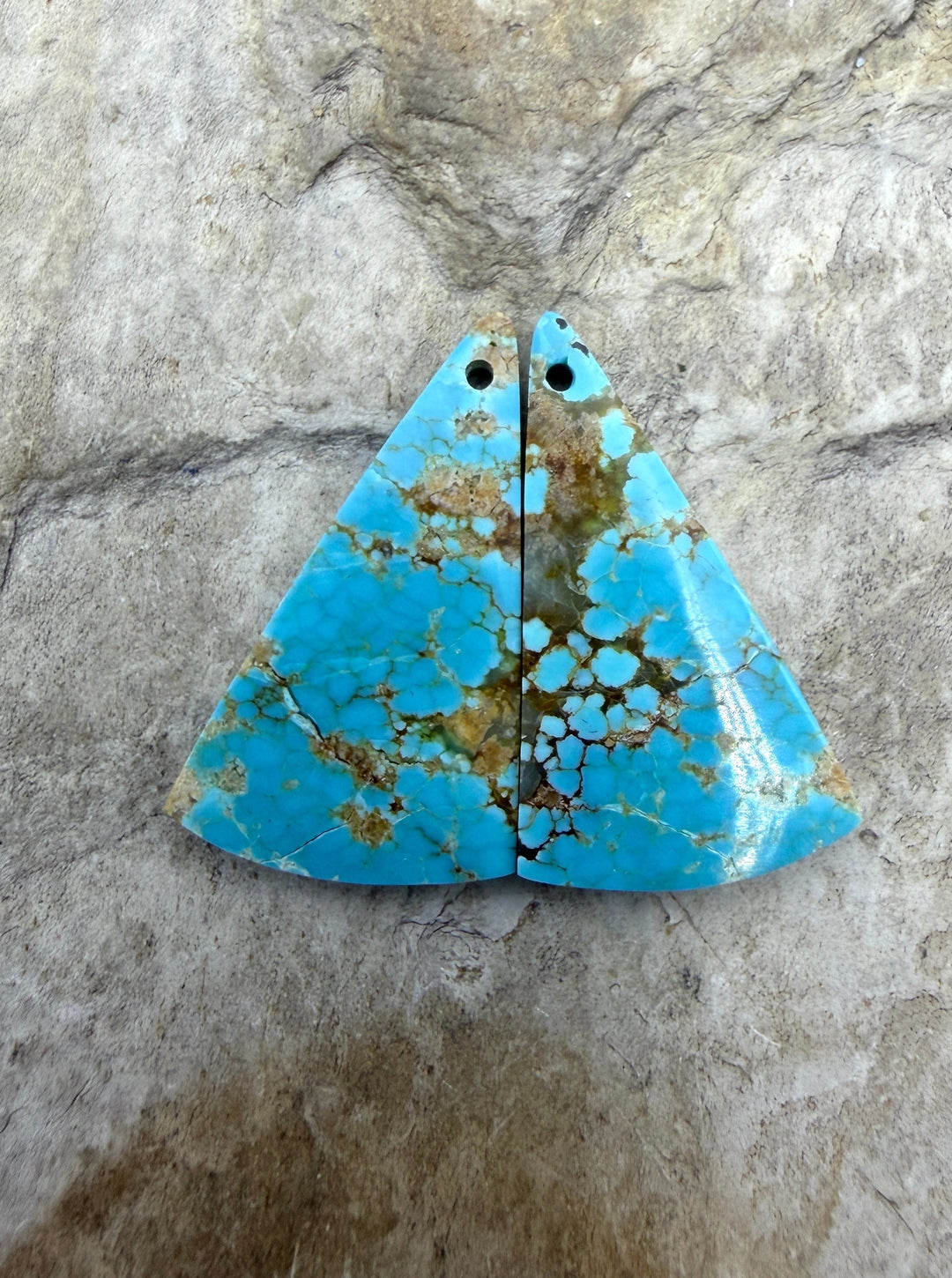 RARE Number 8 Turquoise (Nevada) Matching Earring Slab Bead