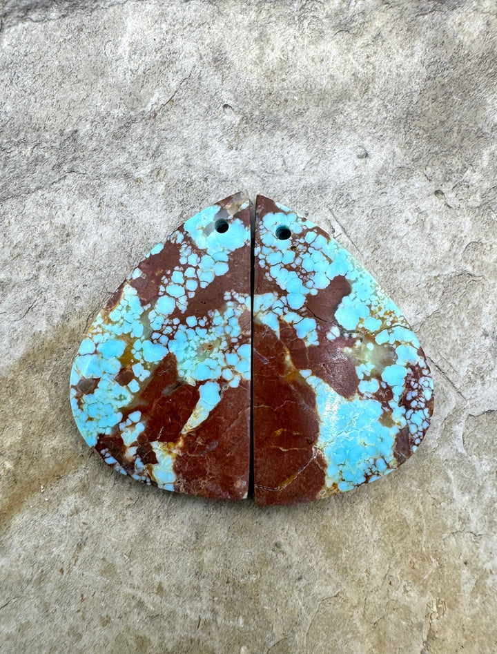 RARE Number 8 Turquoise (Nevada) Matching Earring Slab Bead