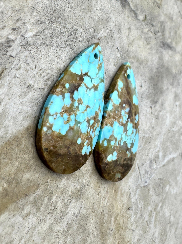 RARE Number 8 Turquoise (Nevada) Matching Earring Slab Bead