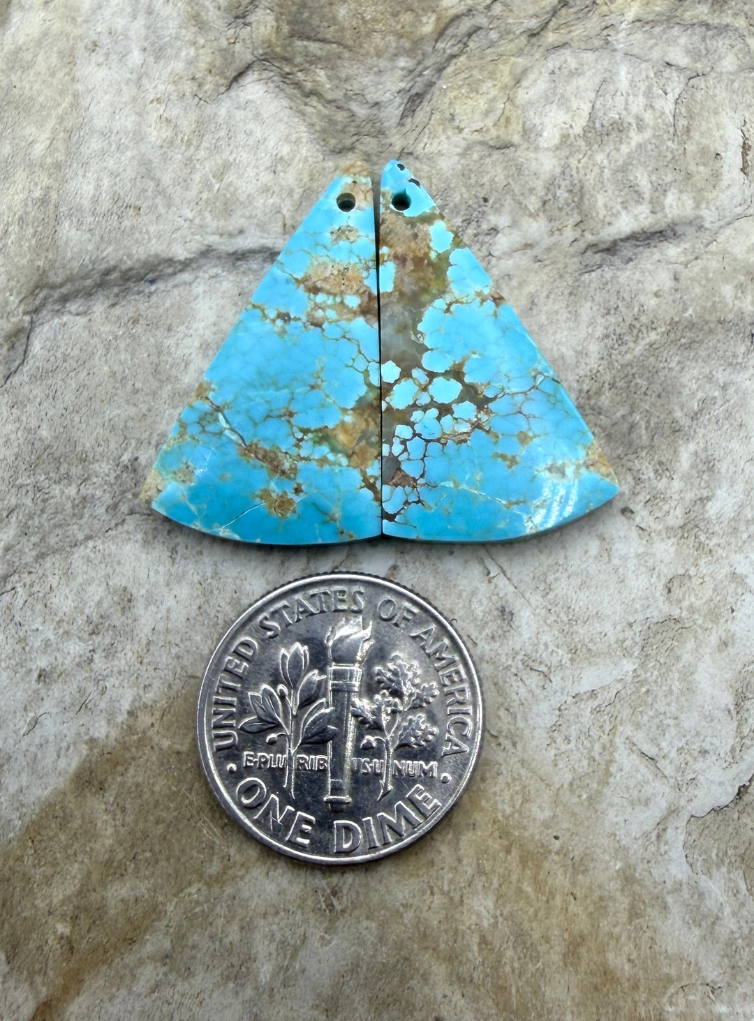 RARE Number 8 Turquoise (Nevada) Matching Earring Slab Bead