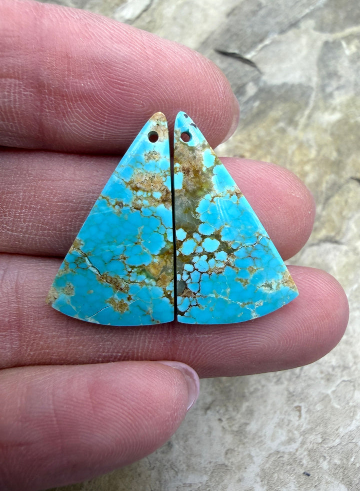 RARE Number 8 Turquoise (Nevada) Matching Earring Slab Bead