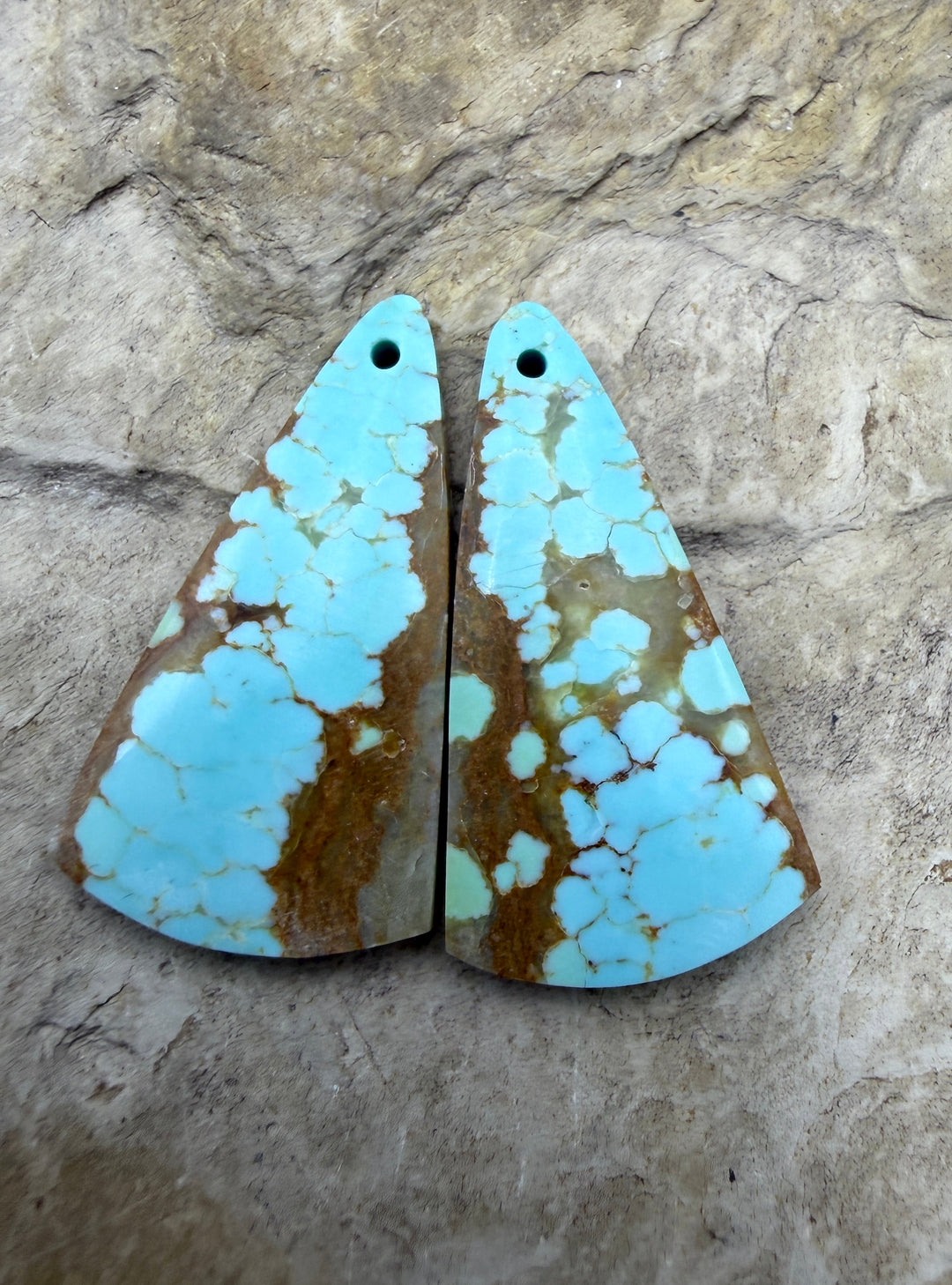 RARE Number 8 Turquoise (Nevada) Matching Earring Slab Bead