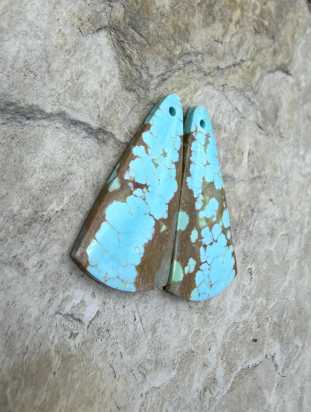 RARE Number 8 Turquoise (Nevada) Matching Earring Slab Bead