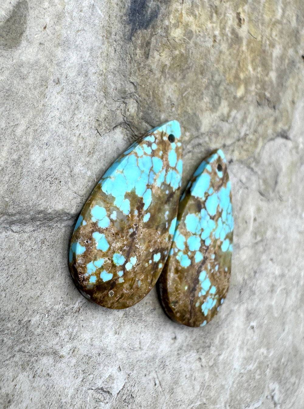 RARE Number 8 Turquoise (Nevada) Matching Earring Slab Bead