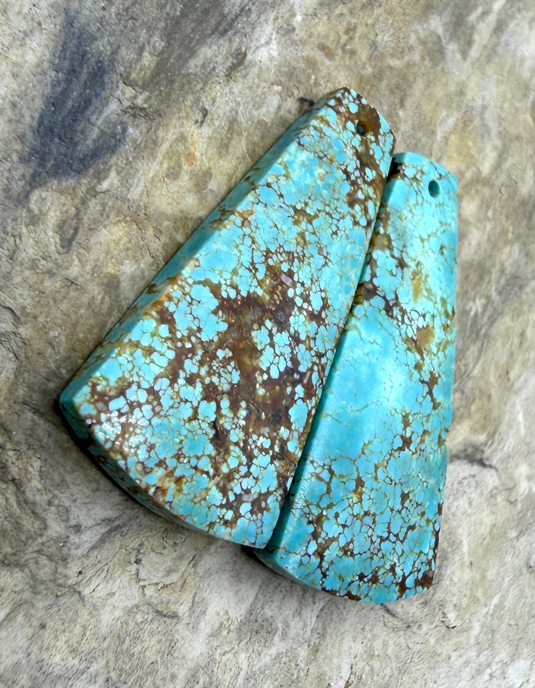 RARE Number 8 Turquoise (Nevada) Matching Earring Slab Bead