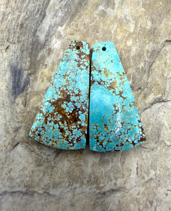 RARE Number 8 Turquoise (Nevada) Matching Earring Slab Bead