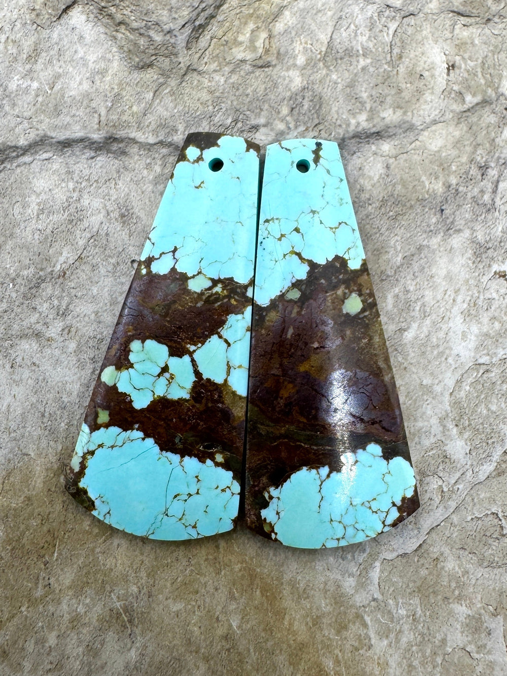 RARE Number 8 Turquoise (Nevada) Matching Earring Slab Bead