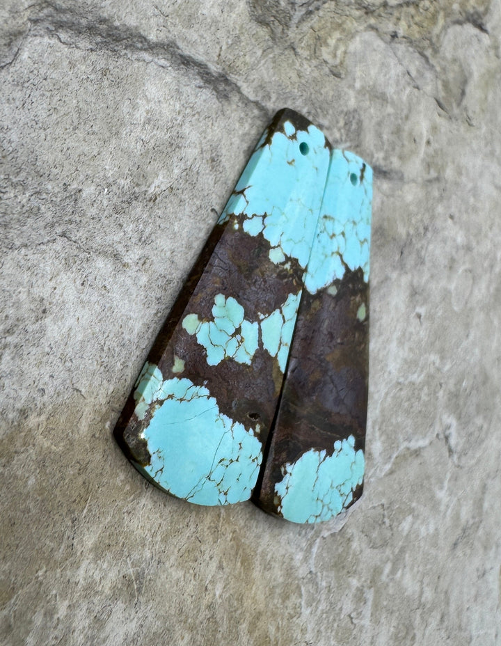 RARE Number 8 Turquoise (Nevada) Matching Earring Slab Bead