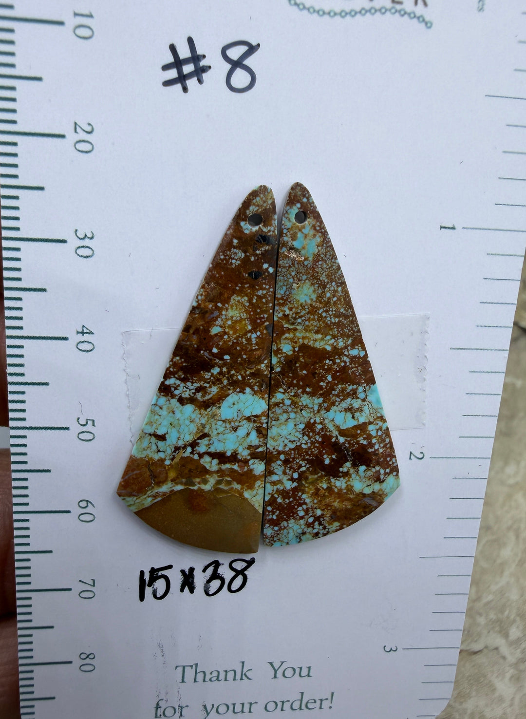 RARE Number 8 Turquoise (Nevada) Matching Earring Slab Bead