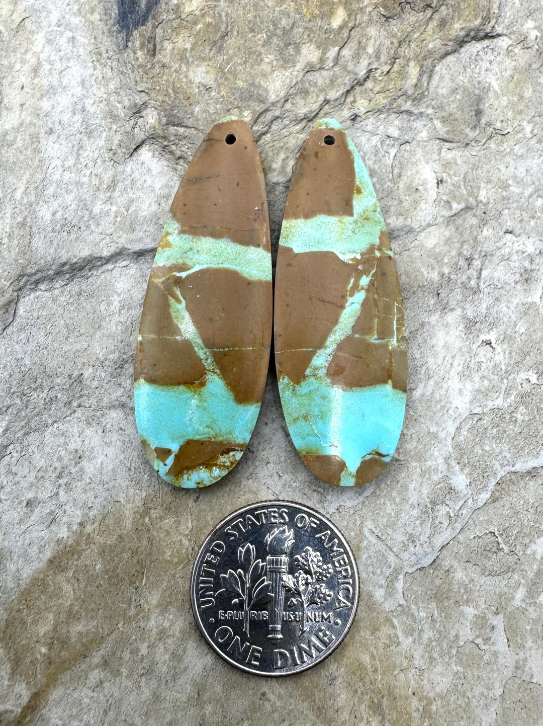 RARE Number 8 Turquoise (Nevada) Matching Earring Slab Bead