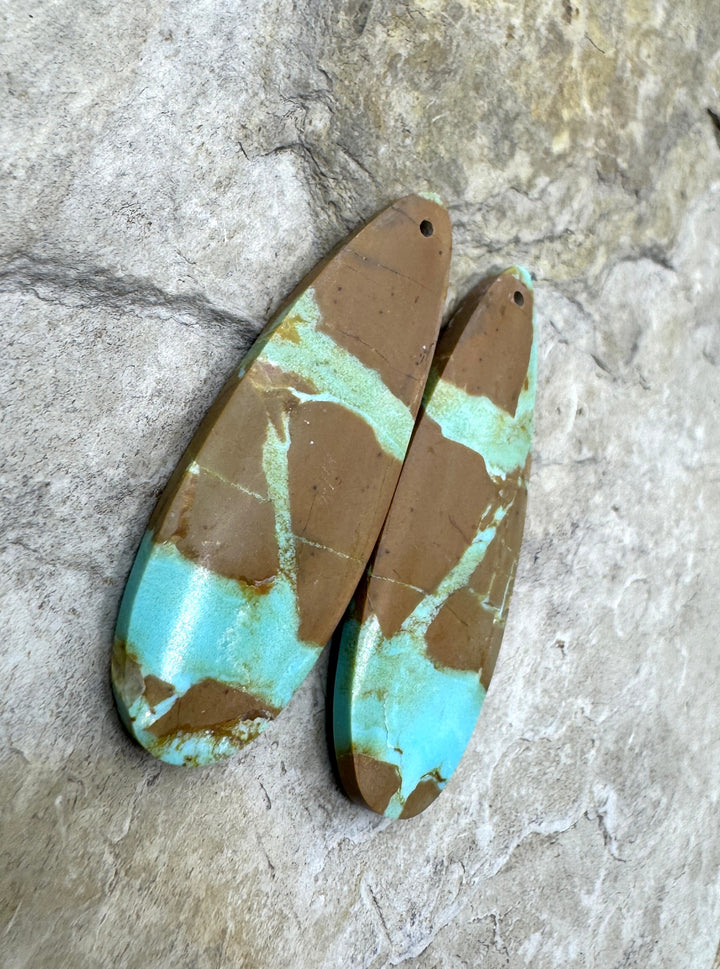 RARE Number 8 Turquoise (Nevada) Matching Earring Slab Bead