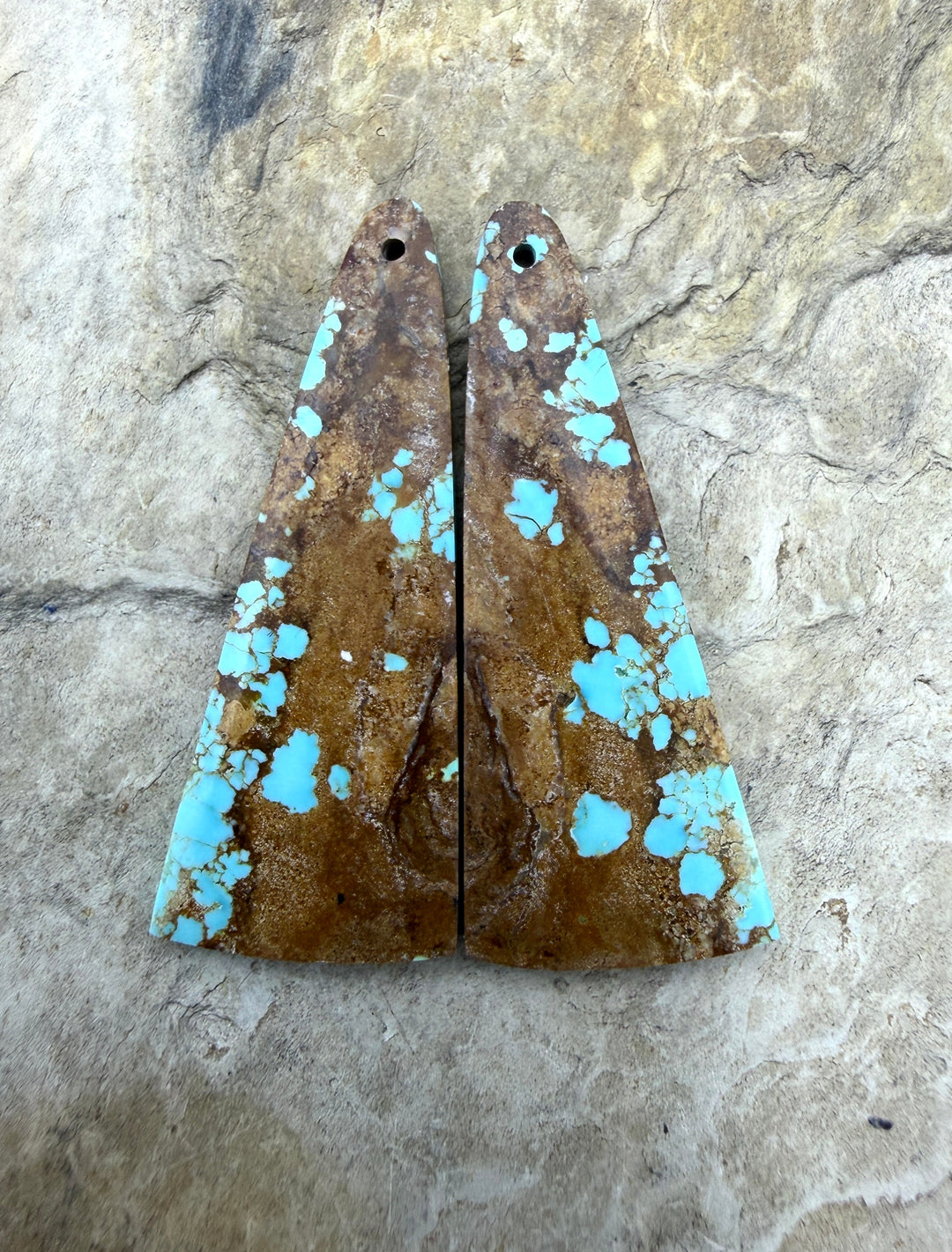 RARE Number 8 Turquoise (Nevada) Matching Earring Slab Bead