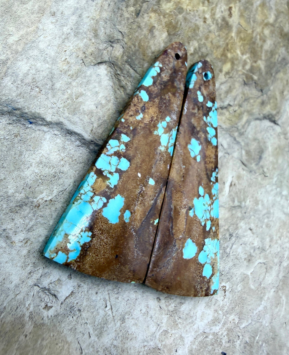 RARE Number 8 Turquoise (Nevada) Matching Earring Slab Bead