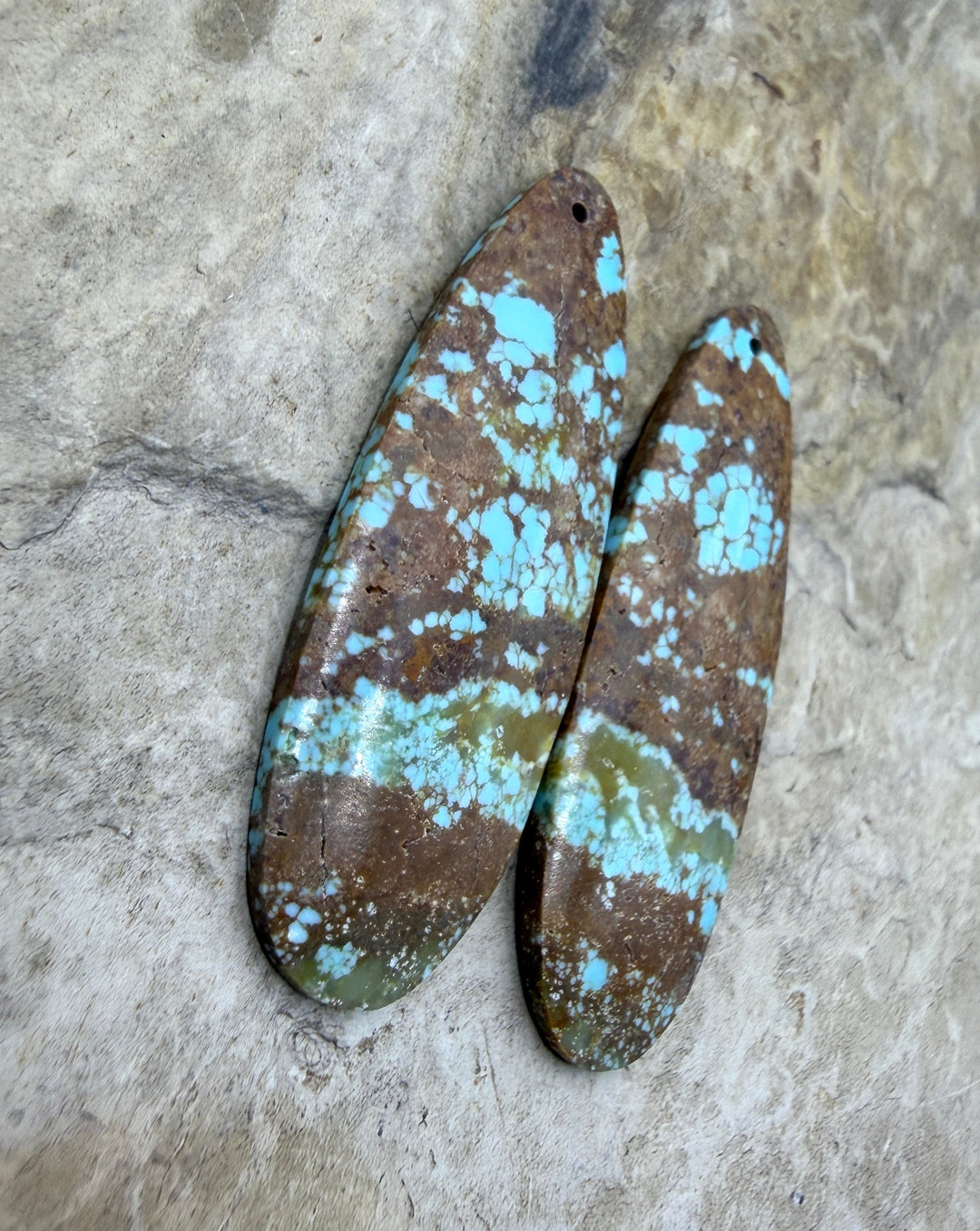 RARE Number 8 Turquoise (Nevada) Matching Earring Slab Bead