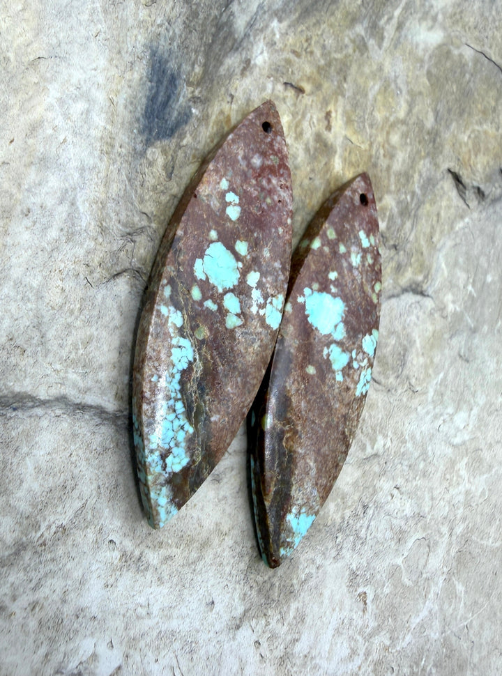 RARE Number 8 Turquoise (Nevada) Matching Earring Slab Bead