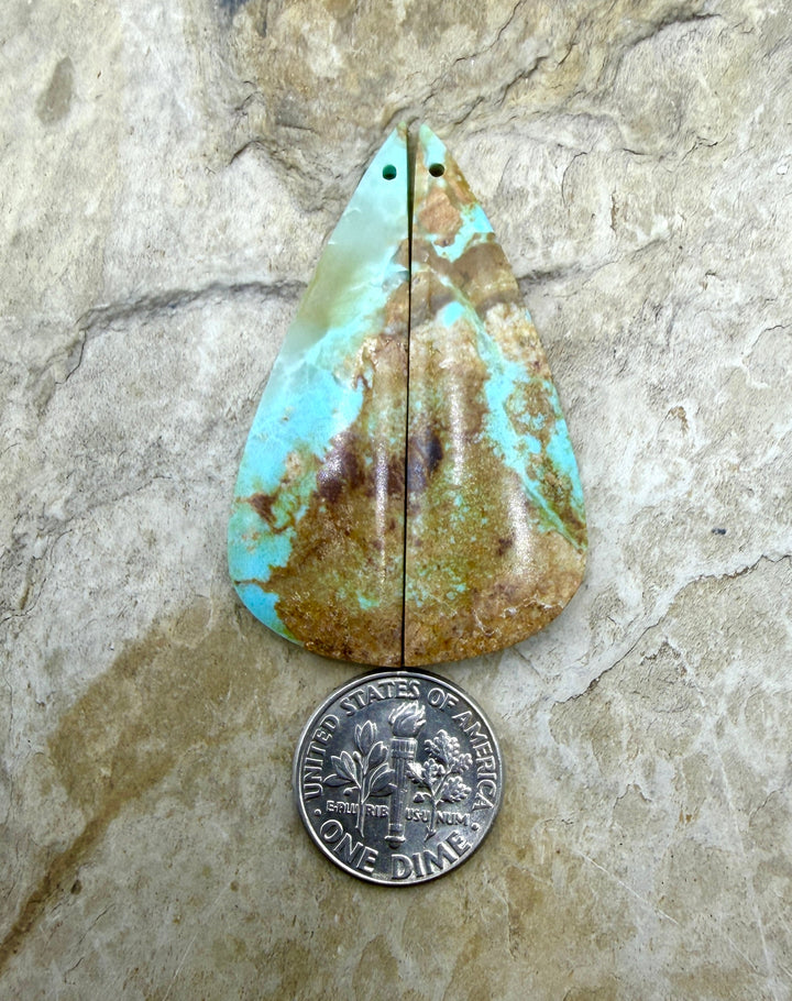 RARE Number 8 Turquoise (Nevada) Matching Earring Slab Bead