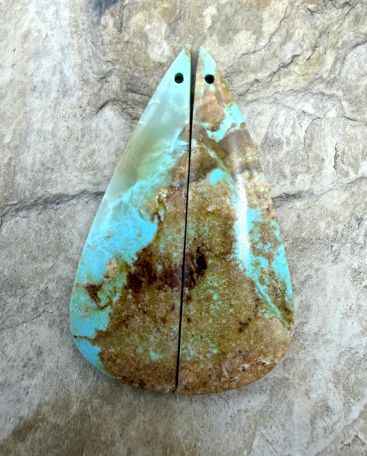RARE Number 8 Turquoise (Nevada) Matching Earring Slab Bead