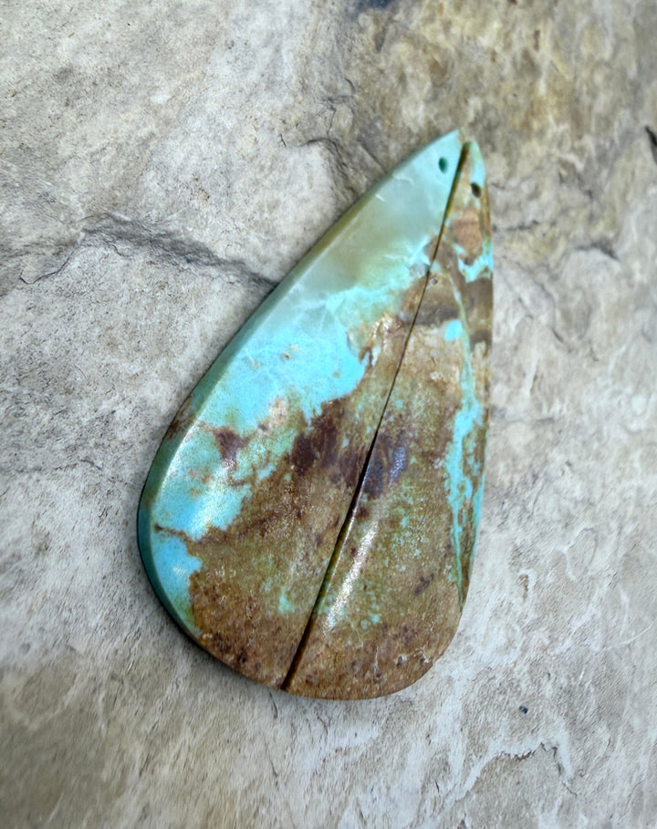 RARE Number 8 Turquoise (Nevada) Matching Earring Slab Bead