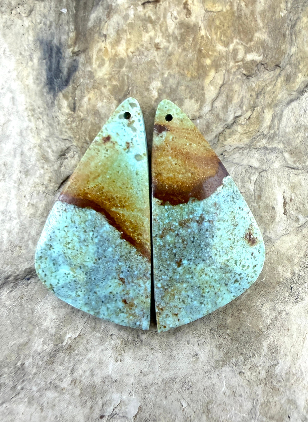 RARE Number 8 Turquoise (Nevada) Matching Earring Slab Bead