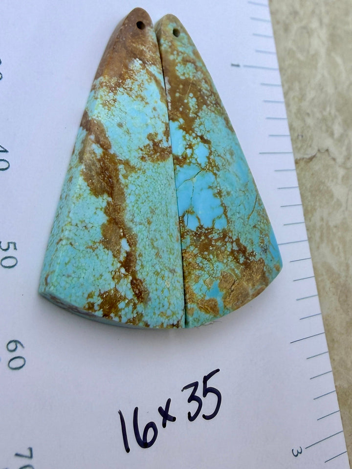 RARE Number 8 Turquoise (Nevada) Matching Earring Slab Bead