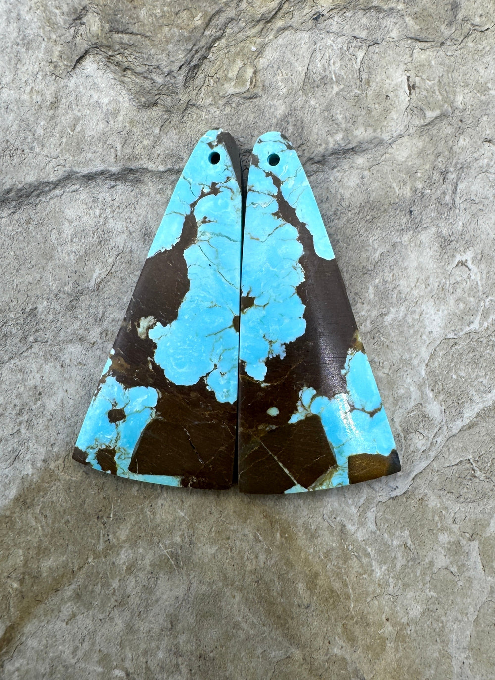 RARE Number 8 Turquoise (Nevada) Matching Earring Slab Bead